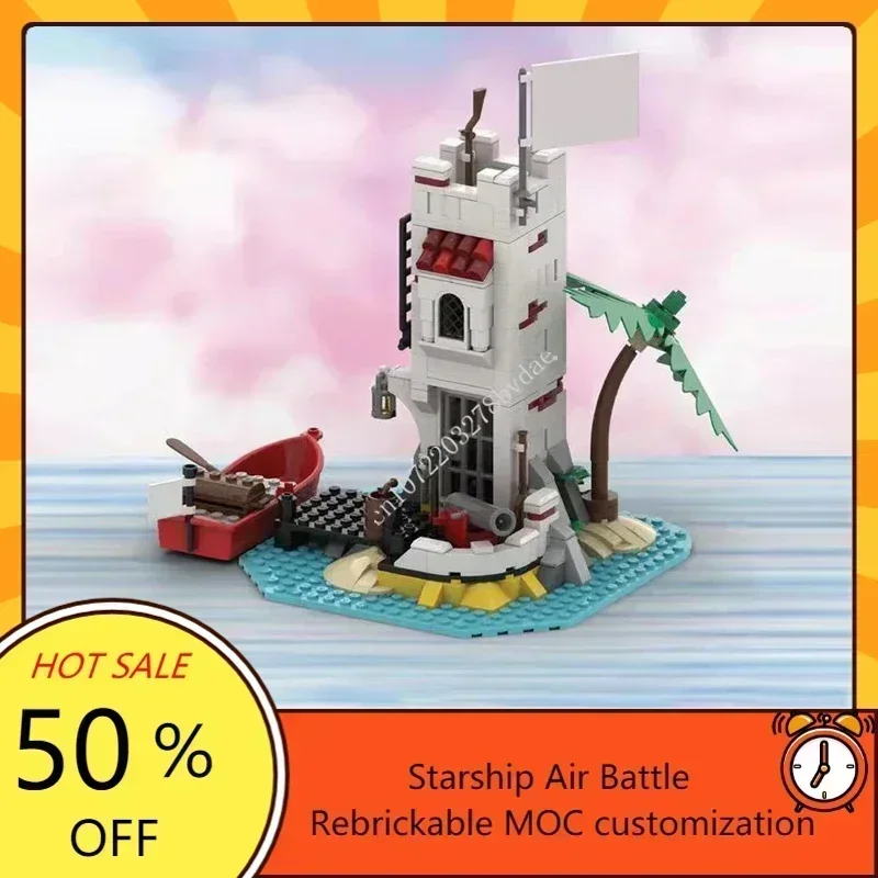 

Custom 294PCS MOC Medieval Pirate Barracuda Bay 6265 Sabre Island Remake Education Puzzles Technology DIY Assembly Toys Gift