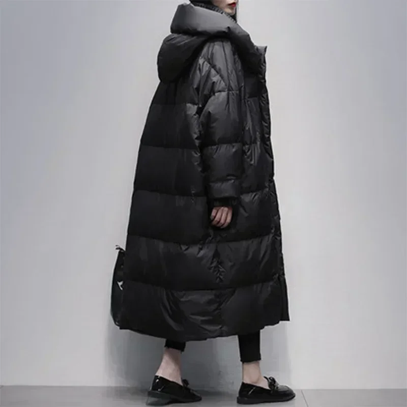 2024 winter nieuwe dames donsjack losse commuter dameshoodie witte eendendons oversized parka's