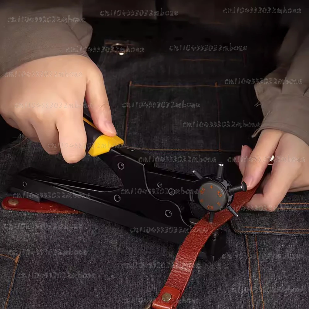 DIY Leathercraft Punching Tool - Revolving Punch Plier Leather Hole Puncher for Watch Bands Straps Dog Collars Saddles