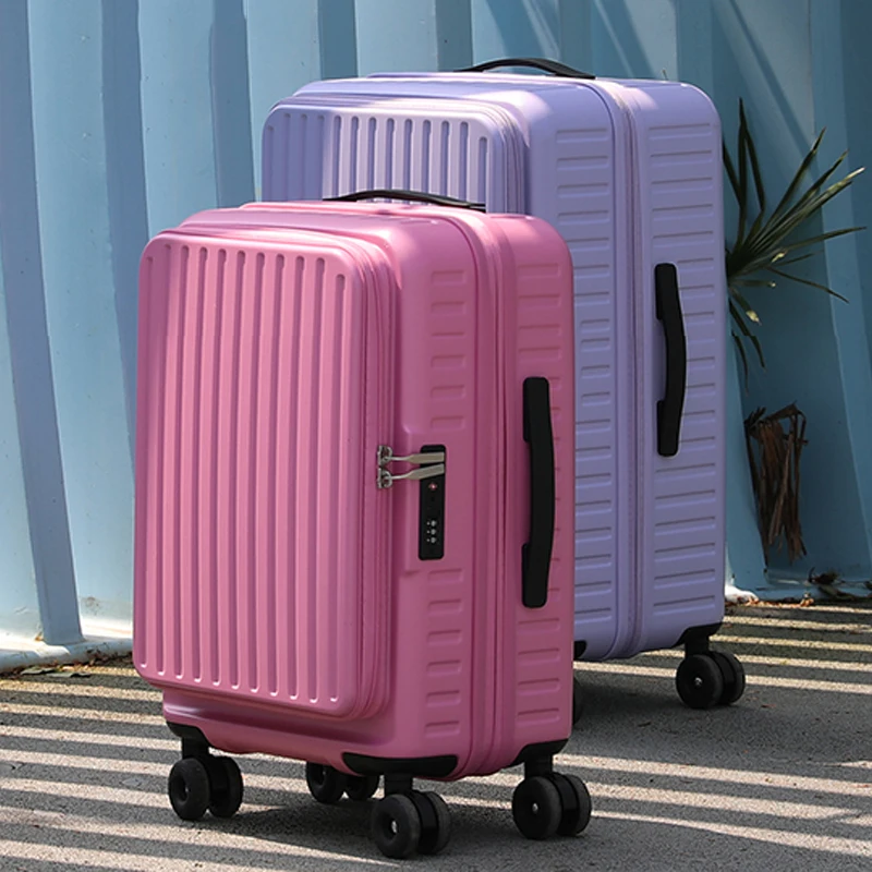 حقيبة أمتعة بفتحة جانبية للجنسين قابلة للتوسيع متعددة الوظائف عربة سفر قفل مجمع حقيبة 20-28 بوصة حامل المقصورة