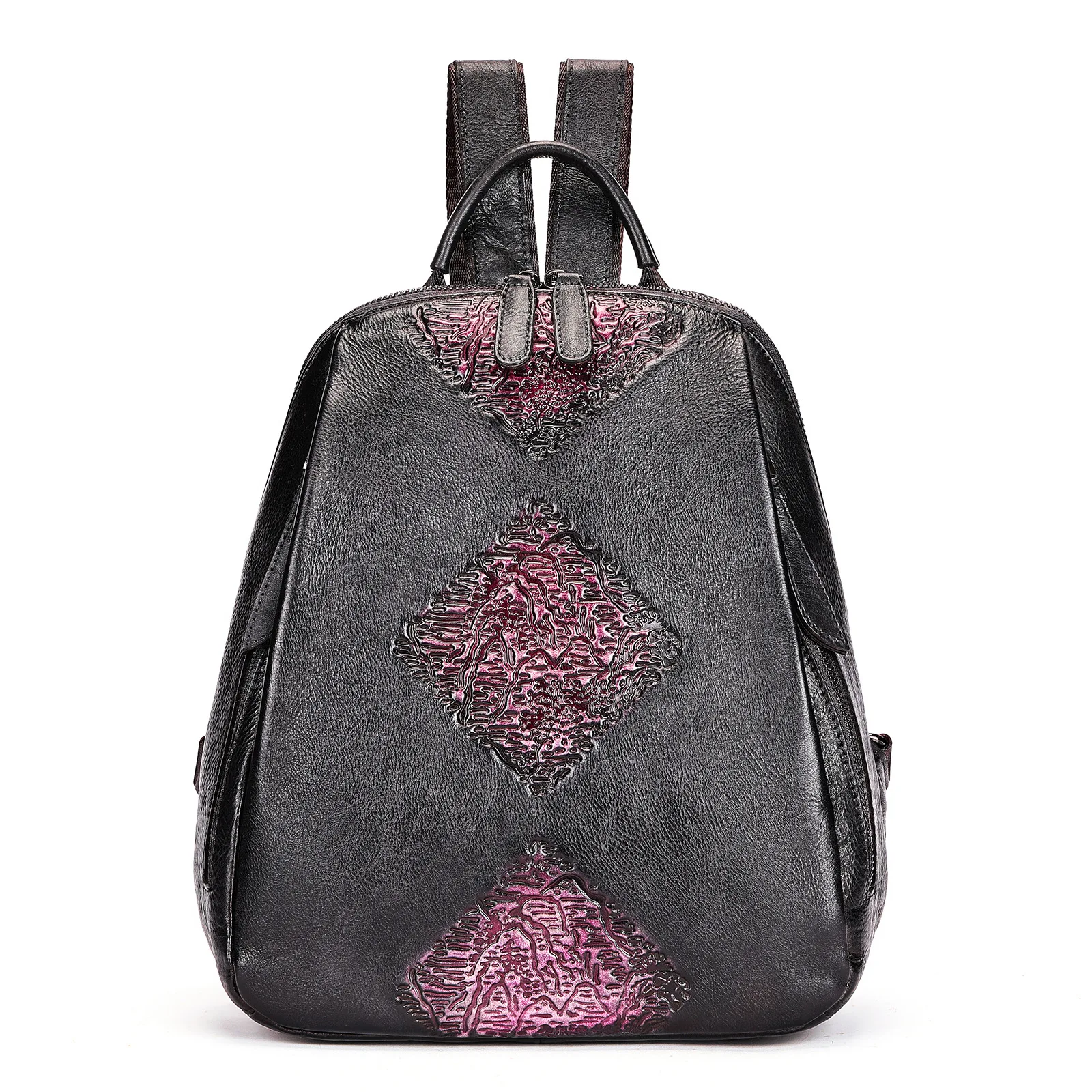 Vintage Women Genuine Leather Backpack First Layer Cowhide Travel Shoulder Bags Luxury Handmade Real Cow Leather School Bagpack