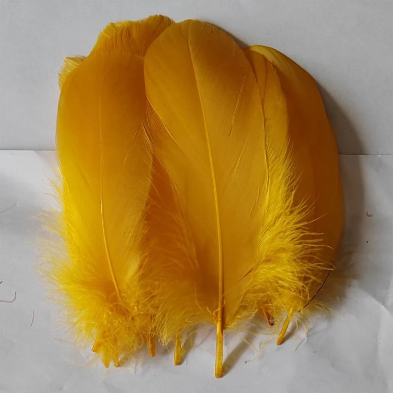 

Гусиные перья, 200 шт./лот, золотисто-желтые свободные перья Goose Nagoire, 14-20 см, оптовая продажа перьев, используются для масок, почтовых отправлений и ремесел