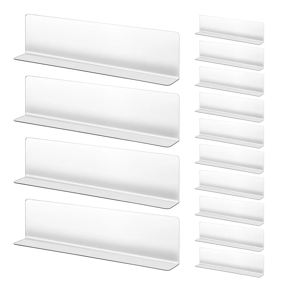 

20Pcs L-Shaped Shelf Dividers Strong Transparent Plastic Commodity Barriers for Store Shelves Closet Cabinet Space Optimization