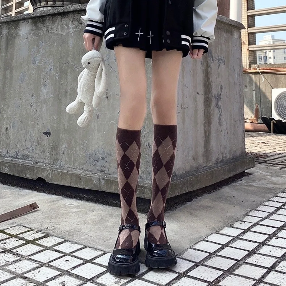 New Retro JK Long Socks Casual Warm Knitted Thigh High Winter Thickened Knee Socks Middle Tube Socks Women