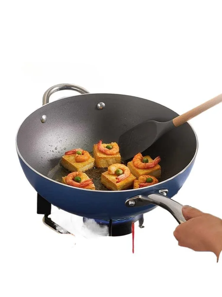 

Wok non-stick pan household wok gas stove pan induction cooker non-stick