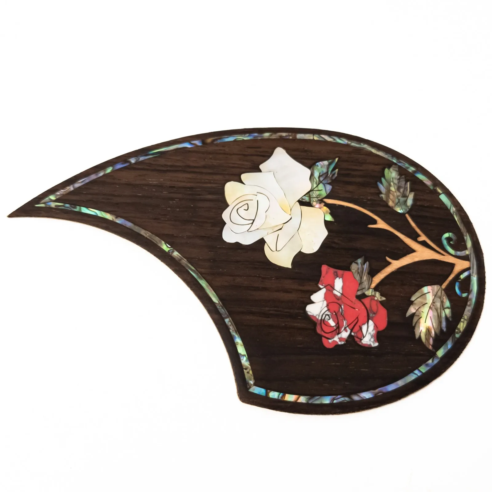 واقي جيتار صوتي من خشب الورد مع ترصيع أذن البحر لمعظم القيثارات مقاس 36-40 بوصة، واقي اختيار لوحة الخدش ذاتي اللصق #3