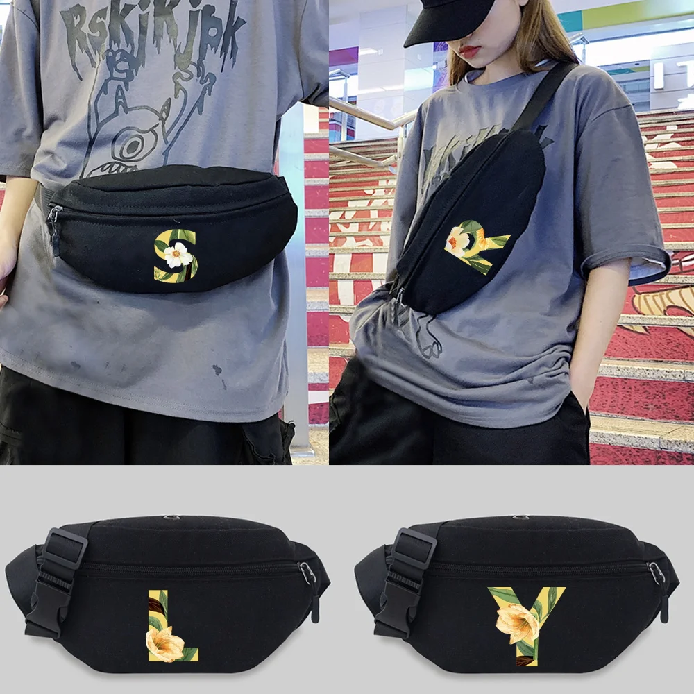 Fashion Women Waist Bag Packs Female Phone Purses Ladies Chest Messenger Bags Floral Series Pattern for Running Cycling