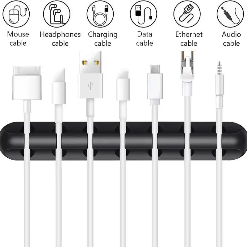 Cable Management Snap Clips 1/5Pcs Heat Resistant Adhesive Cord Holder for Car Phone Charging Data Wire Home Desk