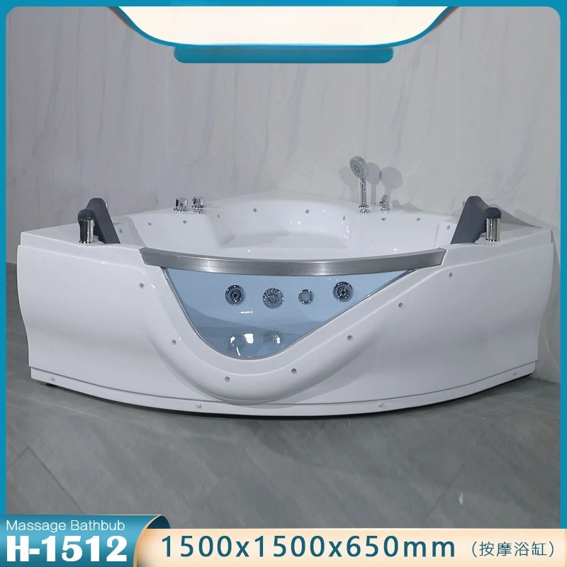 Triangular fan double home adult couple bath acrylic surf massage thermostatic bathtub