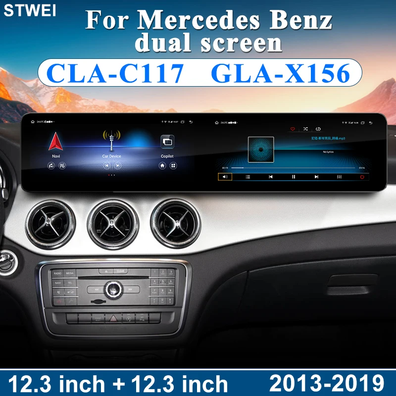 

For Mercedes Benz A class CLA-C117 GLA-X156 2013-2014-2019 Android 13.0 24.6inch Car Radio Multimedia Video Player GPS Carpet