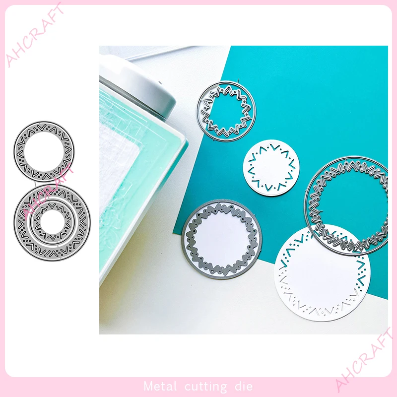 Openwork Round Frame Metal Cutting Dies for DIY Scrapbooking Photo Album Decorative Embossing Paper Card Crafts Die Cut 2022