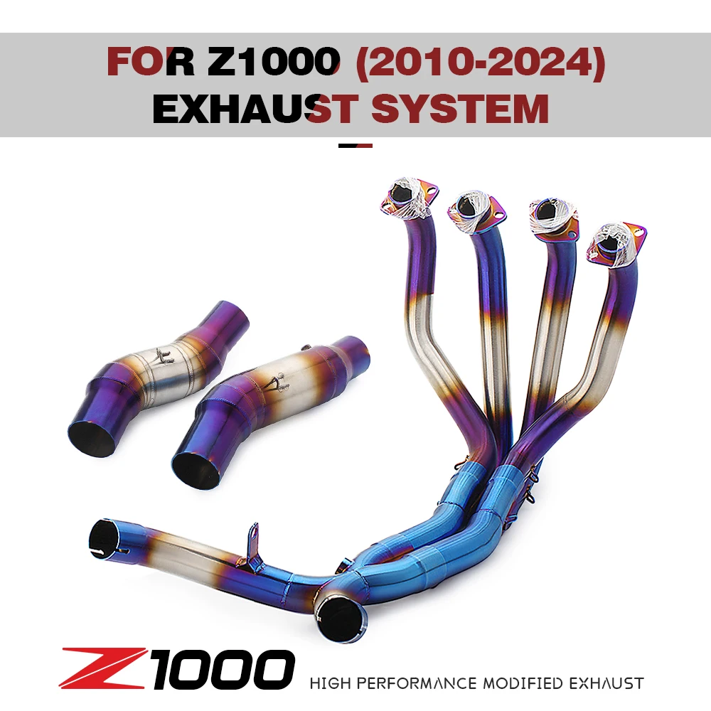 

For Kawasaki Z1000 Modified Motorcycle Exhaust Slip On Dual Outlet Connect Original Muffler Front Link Header Pipe