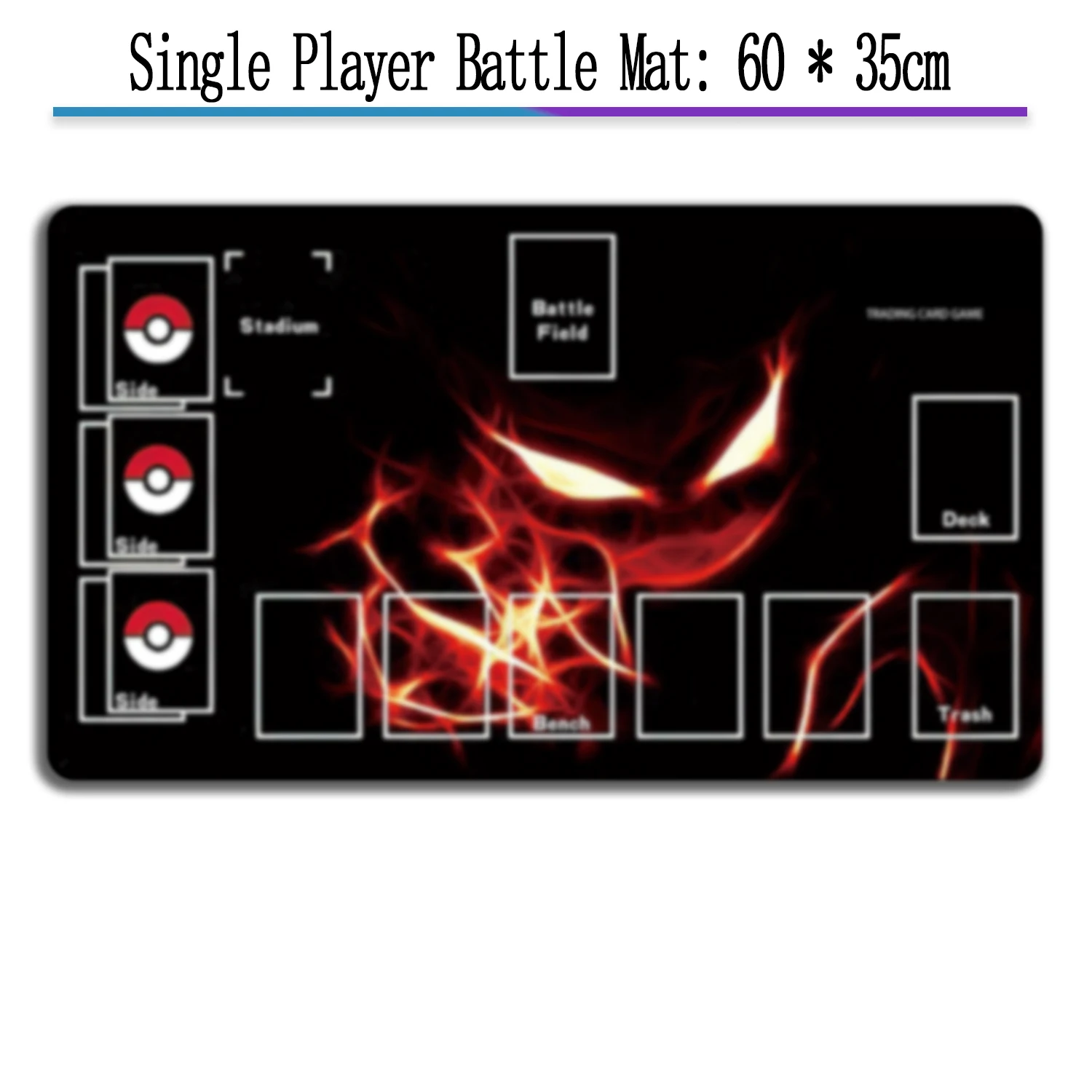 PTCG Cards Battle Playmat Pad Two Person Single Person Card Classic Cartoon Image Charizard Mewtwo Bulbasaur