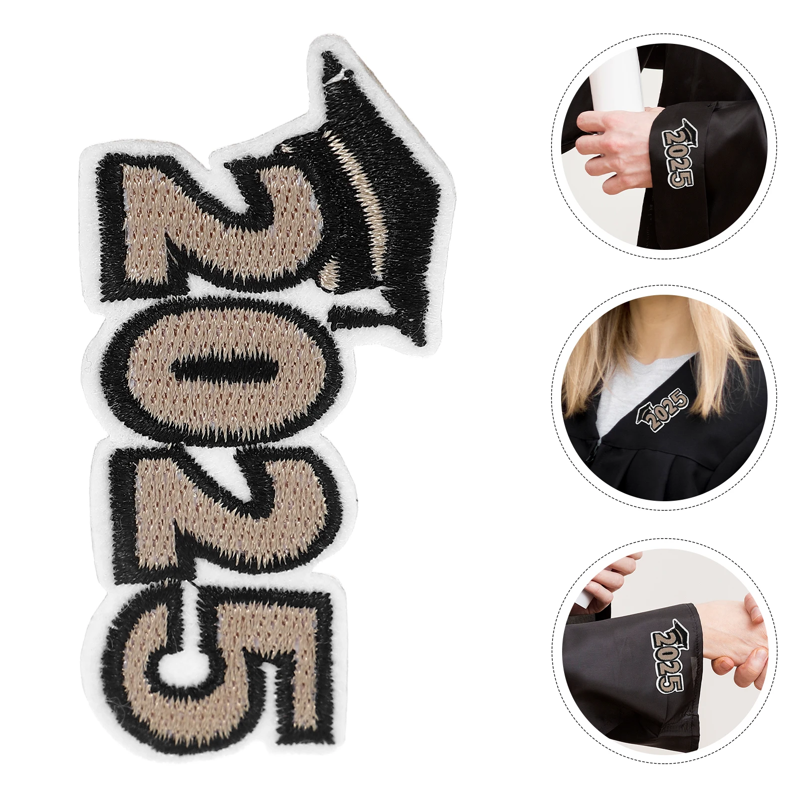 

6 Pcs Graduation Stickers Embroidered Patches Decoration Class 2025 Commemorative Sew Embroidery for Hats Iron