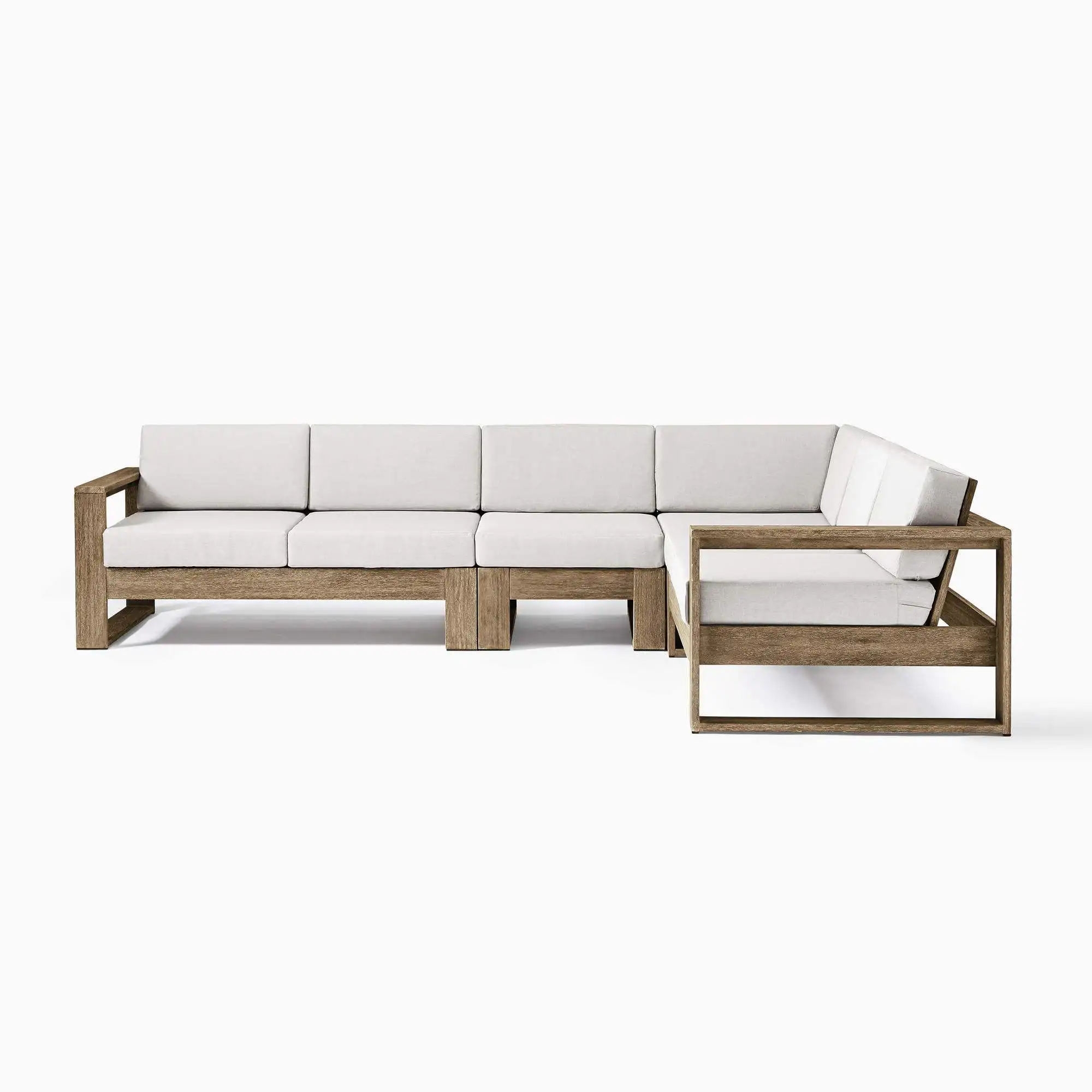 #Nordic Solid Teak Wood Outdoor Sofa Set Weather-Resistant Dining Patio Furniture for Villa Balcony Garden & Hotel