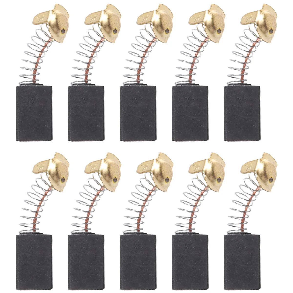 A56XQ 10 Pcs 17×13×7mm Power Tool Motor Carbon Brush 999038 for Hitachi Black+gold+silver
