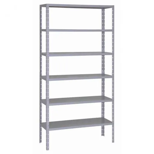 Shelf 60x190 cm - 6 trays in steel-Grey