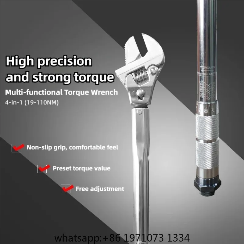 19-110 Nm Adjustable Torque Wrench Multi-Function Torque Wrench 43mm Adjustable Open-End Wrench Maintenance Tool
