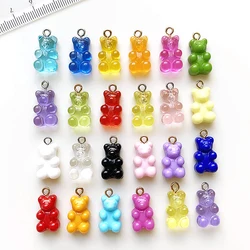 10pcs Mini Gummy Bear Pendant Charms Cute Candy Color Resin Charms for DIY Bracelet Necklace Drop Earrings Jewelry Accessories