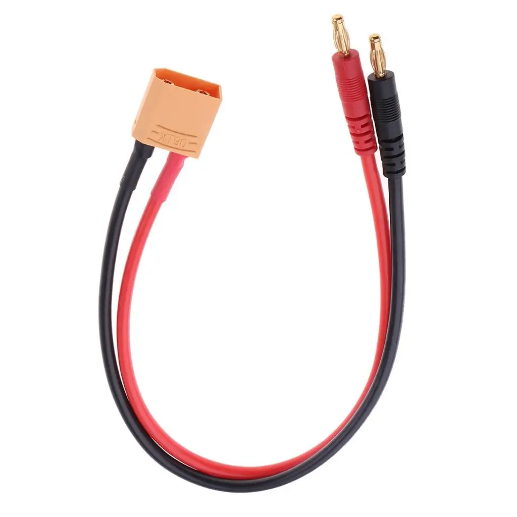 XT90 Male 4mm Banana Connector Plug Battery Charge Cable 12 AWG RC