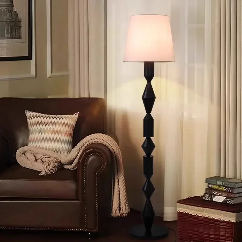 American retro living room floor lamp, medieval French wabi-sabi sofa
