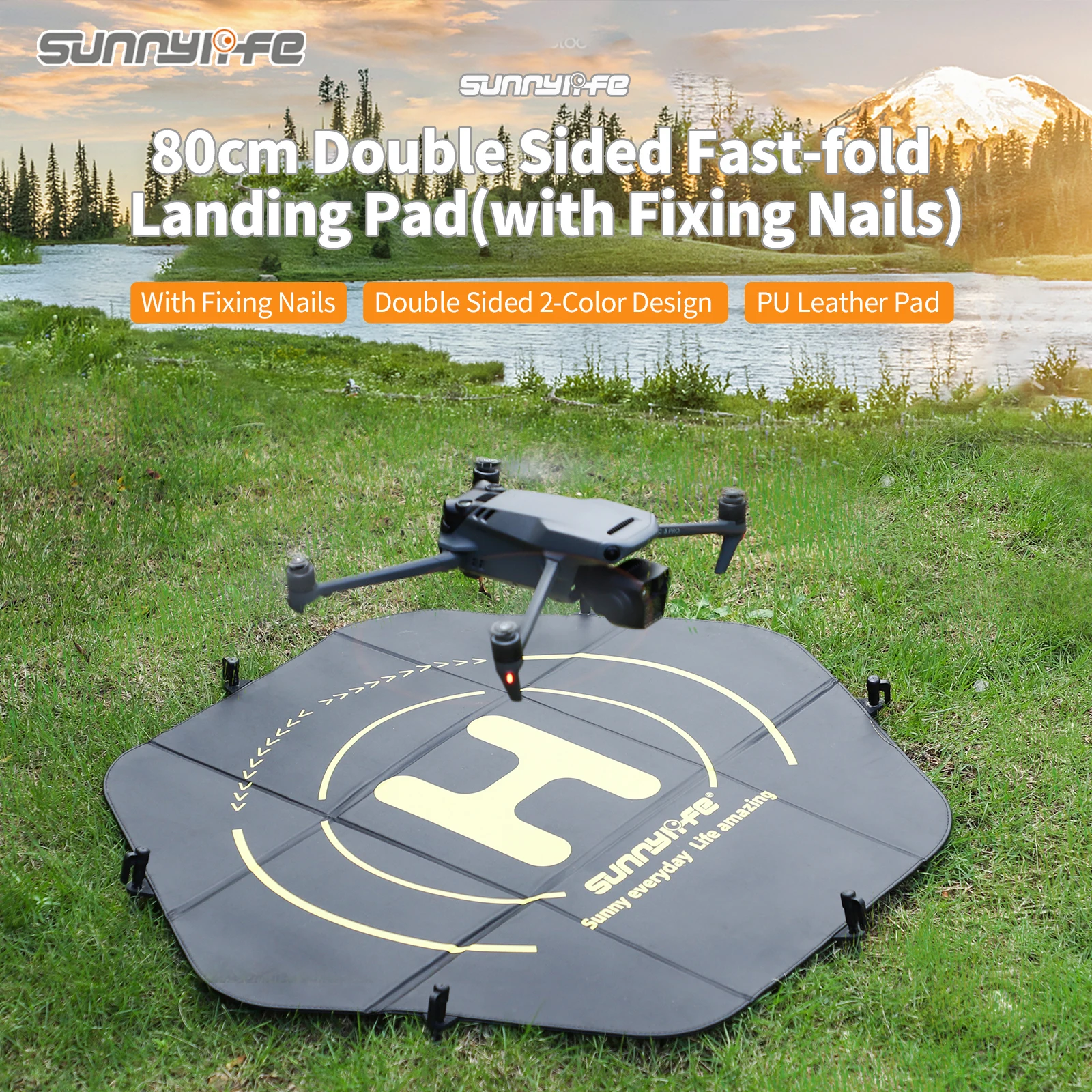 sunnylife-80cm-31’’-drone-landing-pad-fast-fold-double-sided-waterproof-for-dji-mavic-3-pro-phantom-4-pro-autel-evo-ii