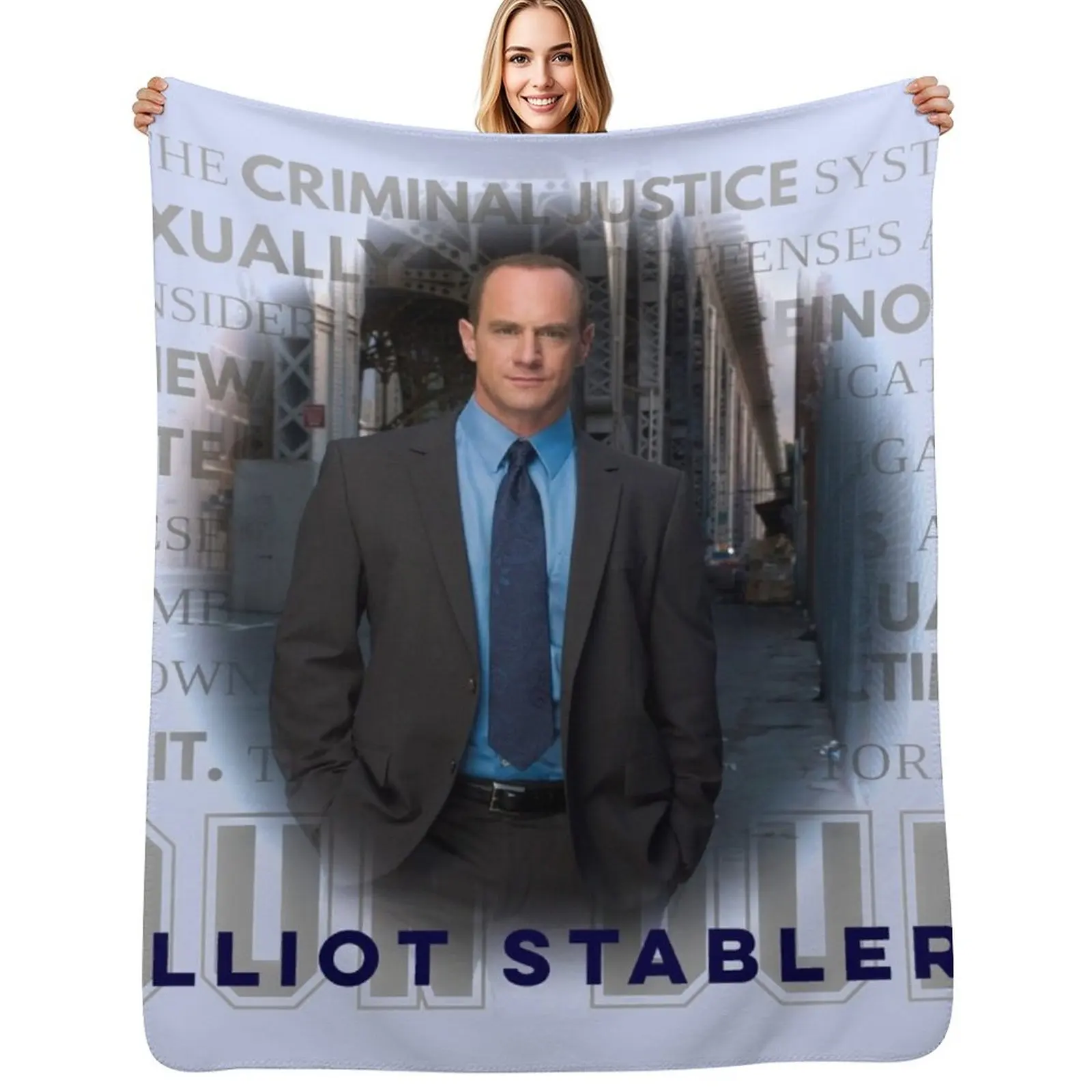 Elliot Stabler Throw Blanket for sofa Decorative Throw Warm Polar Hairy heavy to sleep Blankets