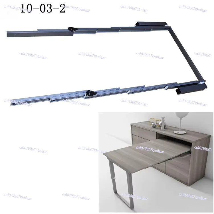 Deformable Furniture Aluminum Pull-out Party Table Slide Double Legs T-shaped Extensible Dining Table Mechanism