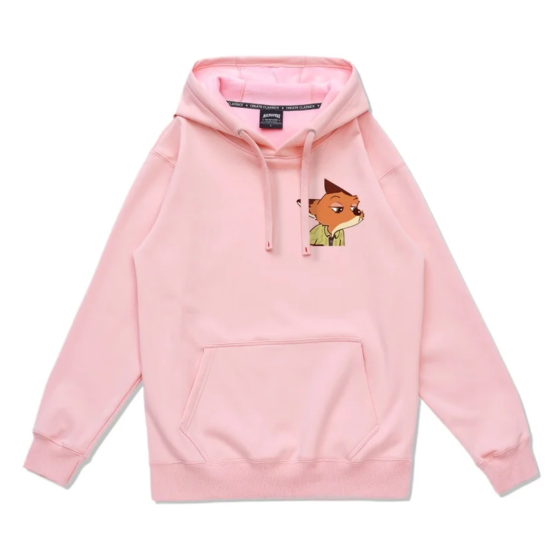 Zootopia Anime Christmas Pajamas Family Loose Trendy Round Neck Hoodie Nick Judy Couple Hoodie Couple Sports Top Hoodie