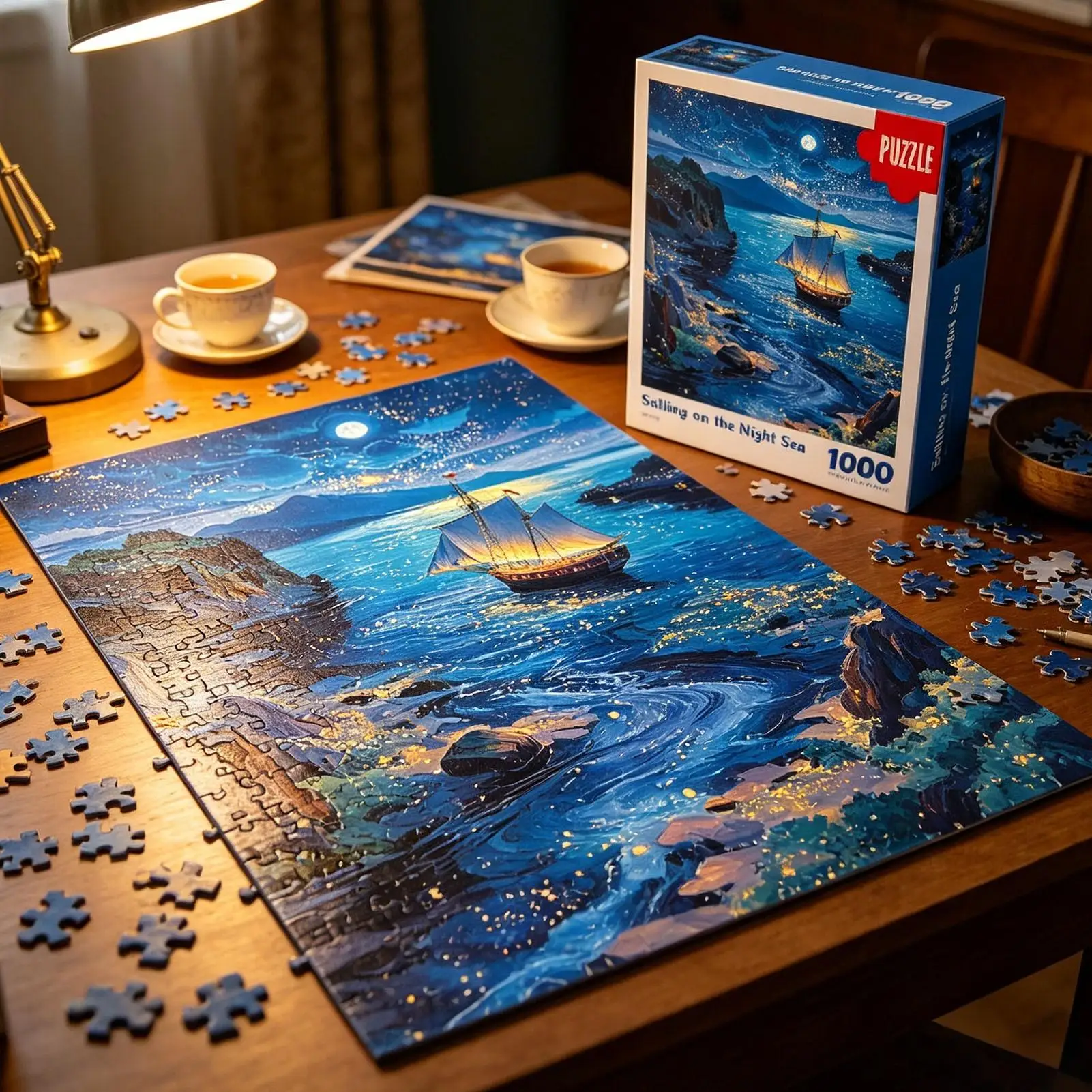 Puzzles for Adults 1000-Piece Funny Decorative Challenging Boat of Hope Jigsaw Puzzles for Art Display Relaxation Brain Training