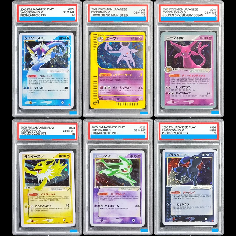 Diy 2002 PKM Japanese The Town On No Map #046 Eevee Umbreon Espeon-Holo Town On No Map-1St Ed Grading 10 Collection Card
