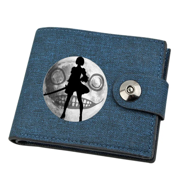 Кошелек для монет для мальчиков и девочек, кошелек с аниме-рисунком, Холщовый Повседневный держатель для наличных для подростков, короткий кошелек с двойной пряжкой