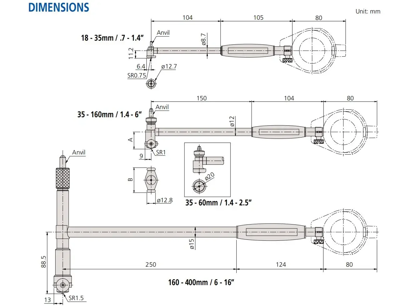 Imagem -06 - Mitutoyo-furo Gradua dos Gages 0.01 mm 0.001 mm 511701 702 703 704 711 711 712 713 714 721 722 723 724