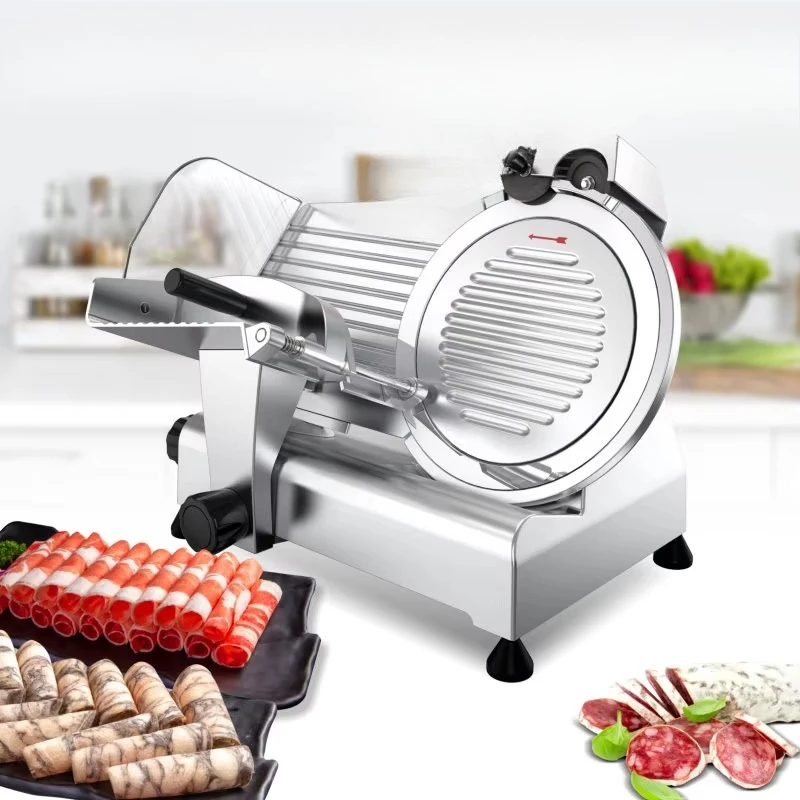 مطعم كهربائي 220 مم لحم مجمد شبه أوتوماتيكي، قاطعة لحم شفرة إيطالية لجبنة السجق #2