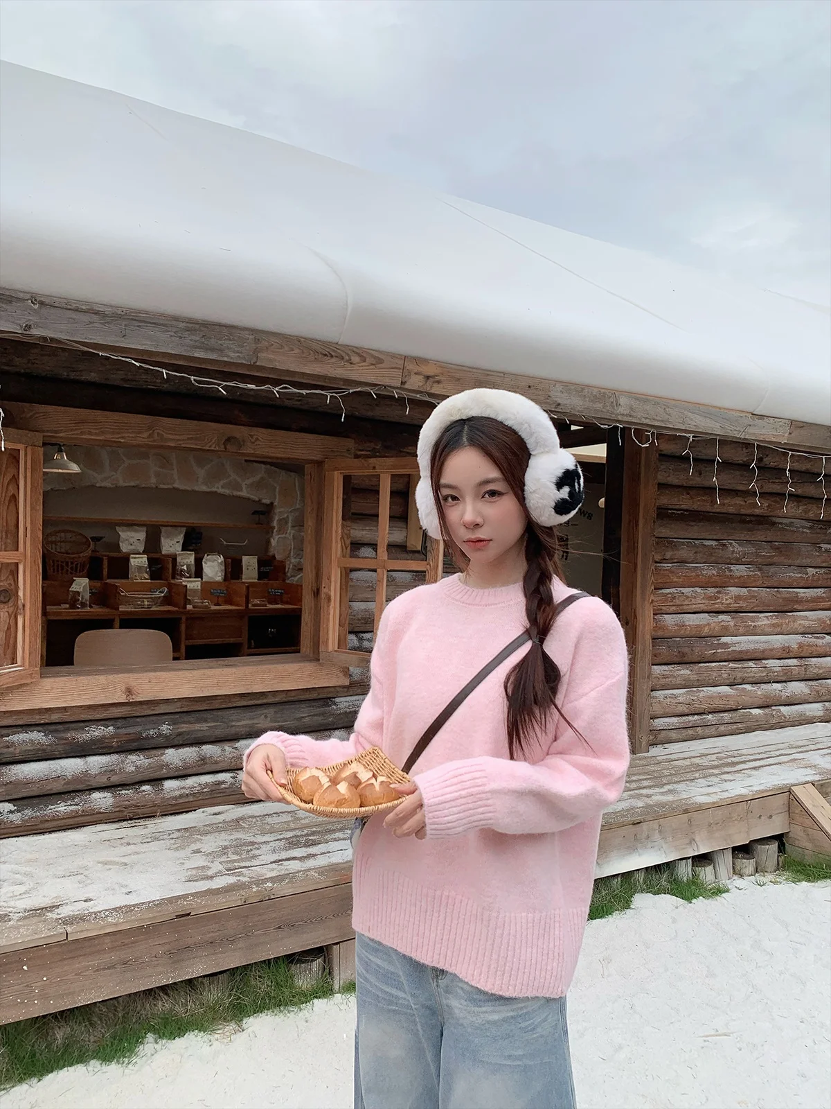 

Женский круглый пуловер Thiened Ne, мягкий, уютный, оверсайз, осенне-зимний цвет, длинный топ све