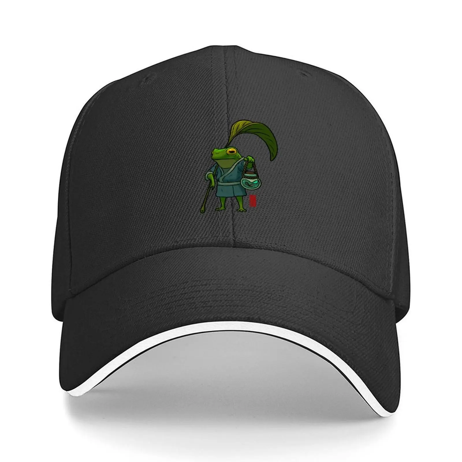 

a frog and his son cute father and son artwork Baseball Cap black fashionable Anime hats on offer For Man Women's