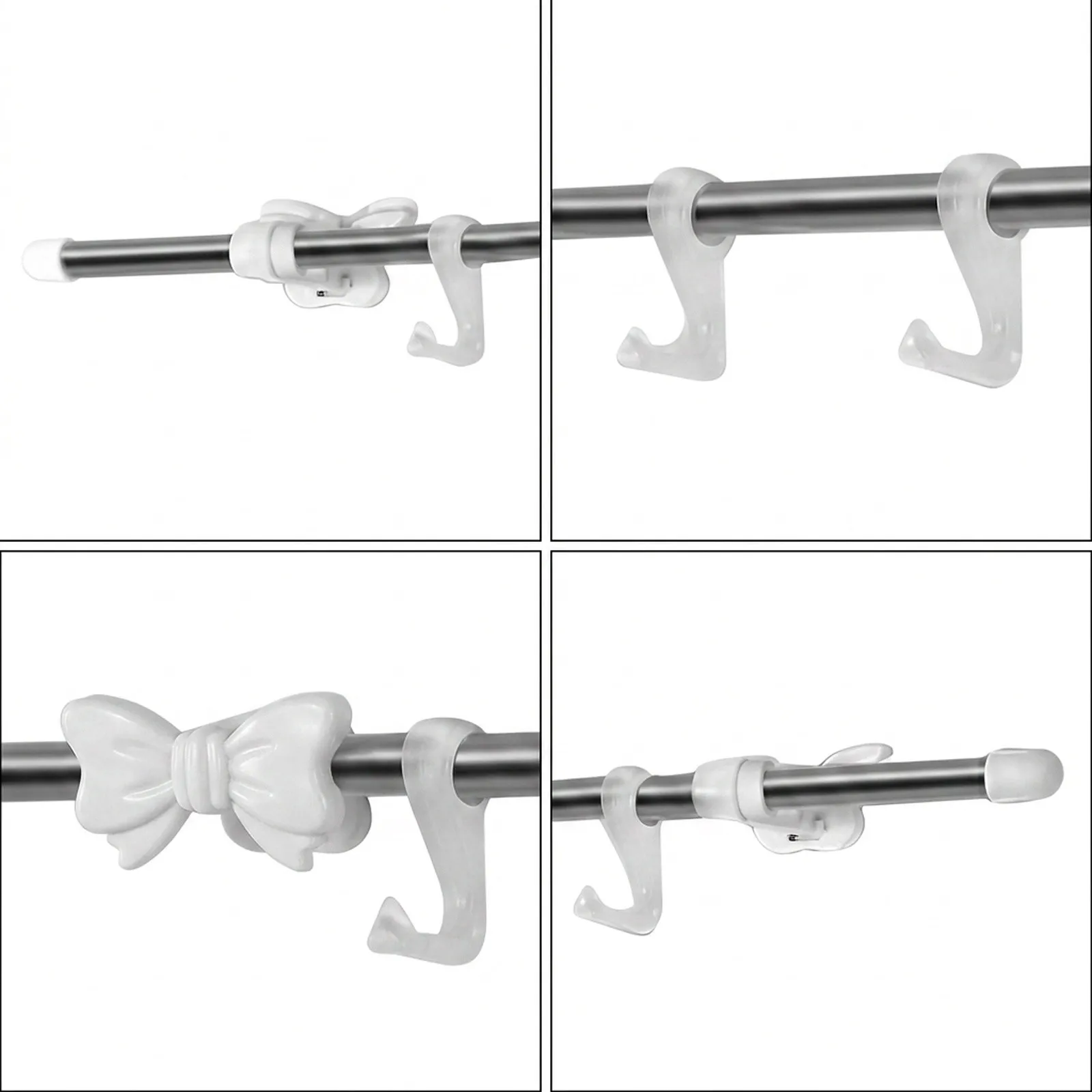 Compact Towel Holder Drying Rack Bathroom Use 6 Hooks Design Daily Use Durability Effortless Setup Pole Length 40 Cm