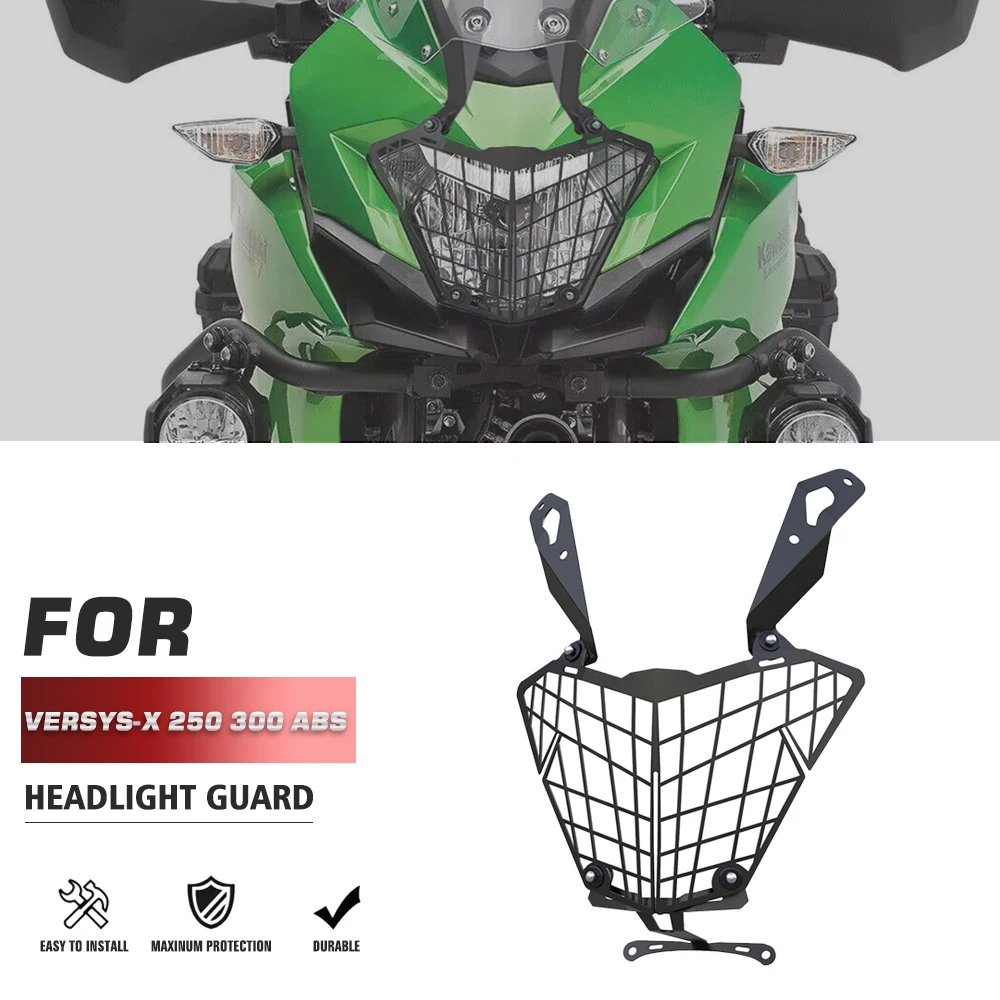 

New Motorcycle Headlight Protection Cover Grille Guard For Kawasaki Versys X300 X250 VERSYSX 300 VERSYSX250 VERSYS-X 300 250 ABS