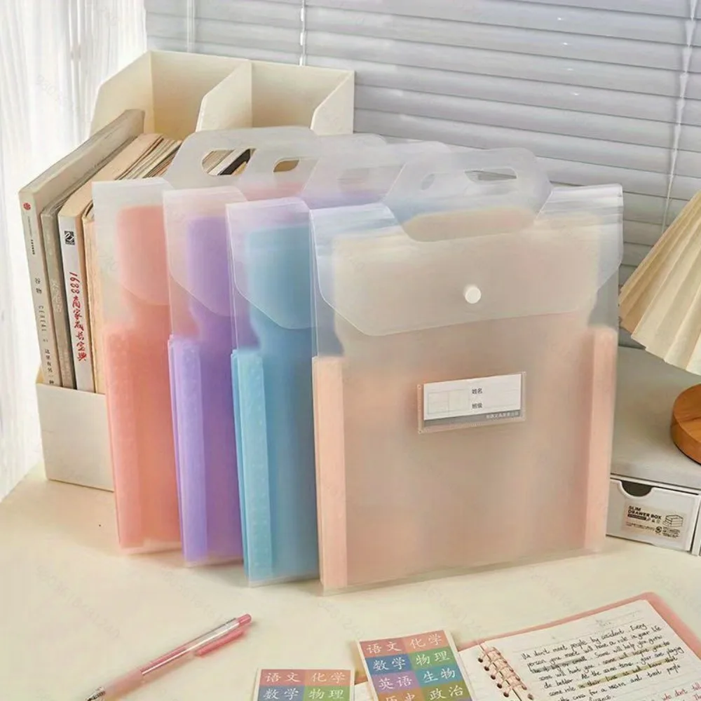 

4 Pockets Expanding File Organizer With Handle, Expandable File With Lable Organizer Fit For A4 Letter Size,for School Office