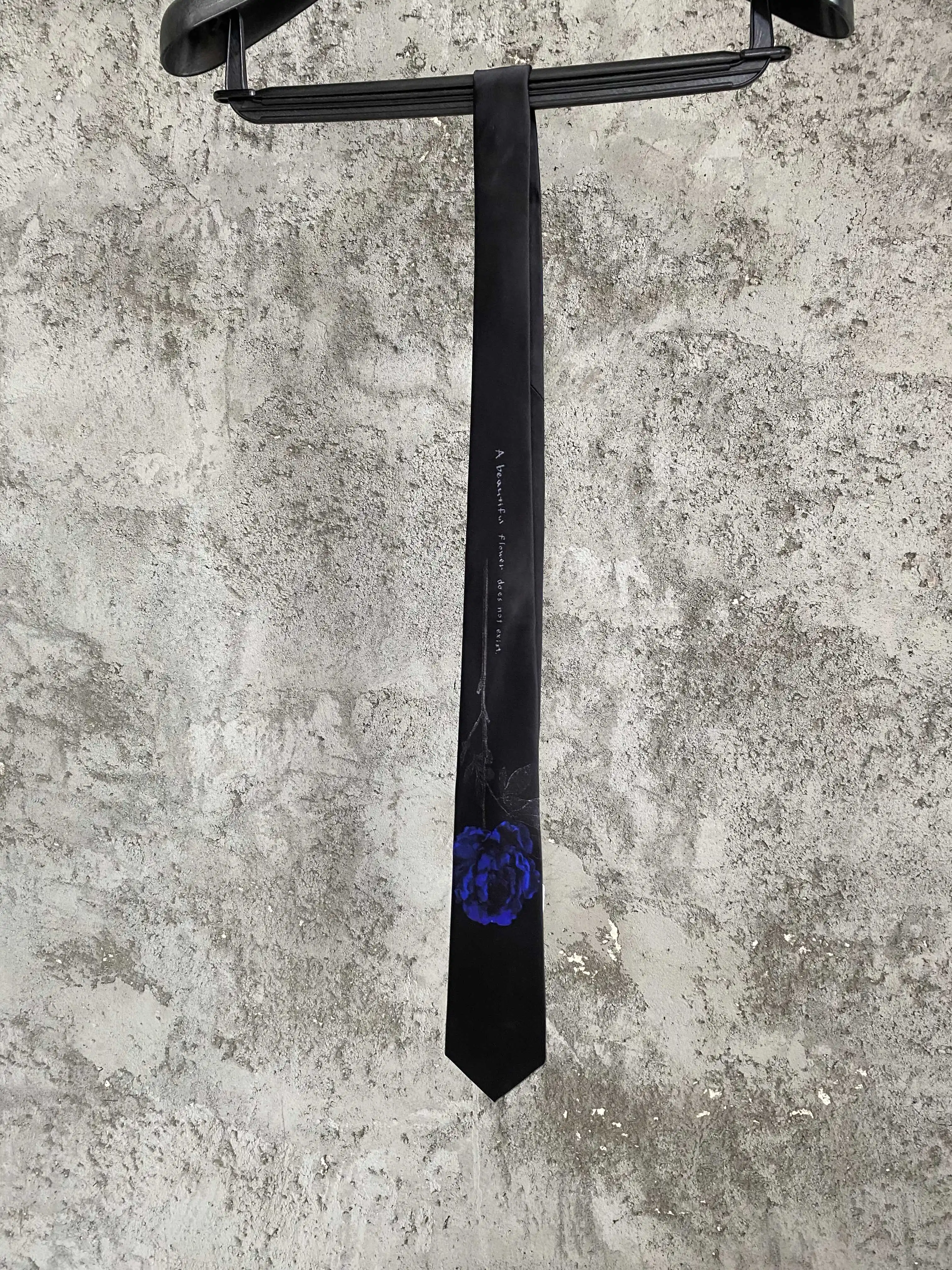 Blue Fairy red rose silk printed tie for men and couples