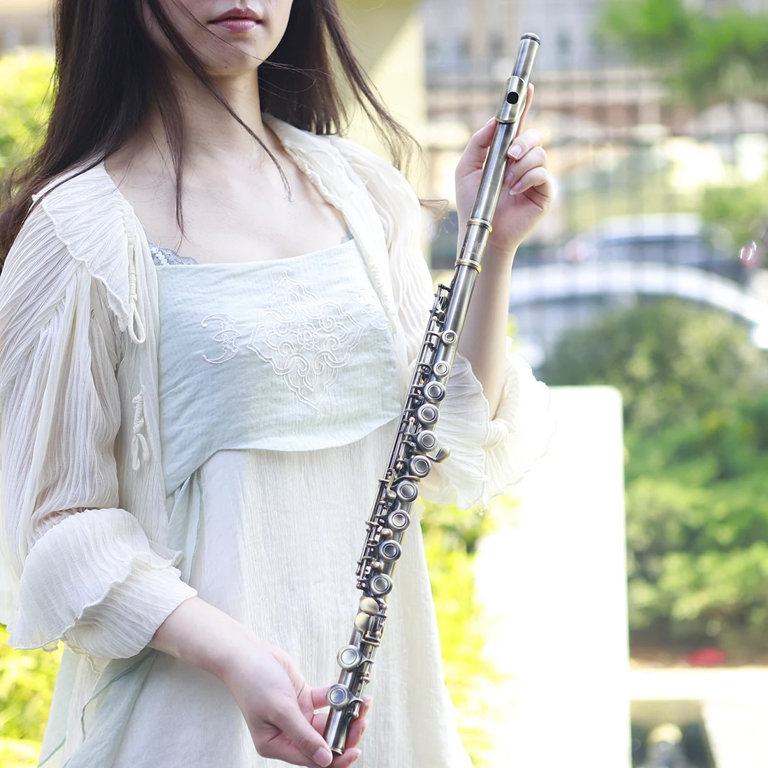 SLADE Flute 16 Closed Holes C Key Concert Transverse Flute with Box Cleaning Cloth Stick Gloves High-grade Woodwind Instrument