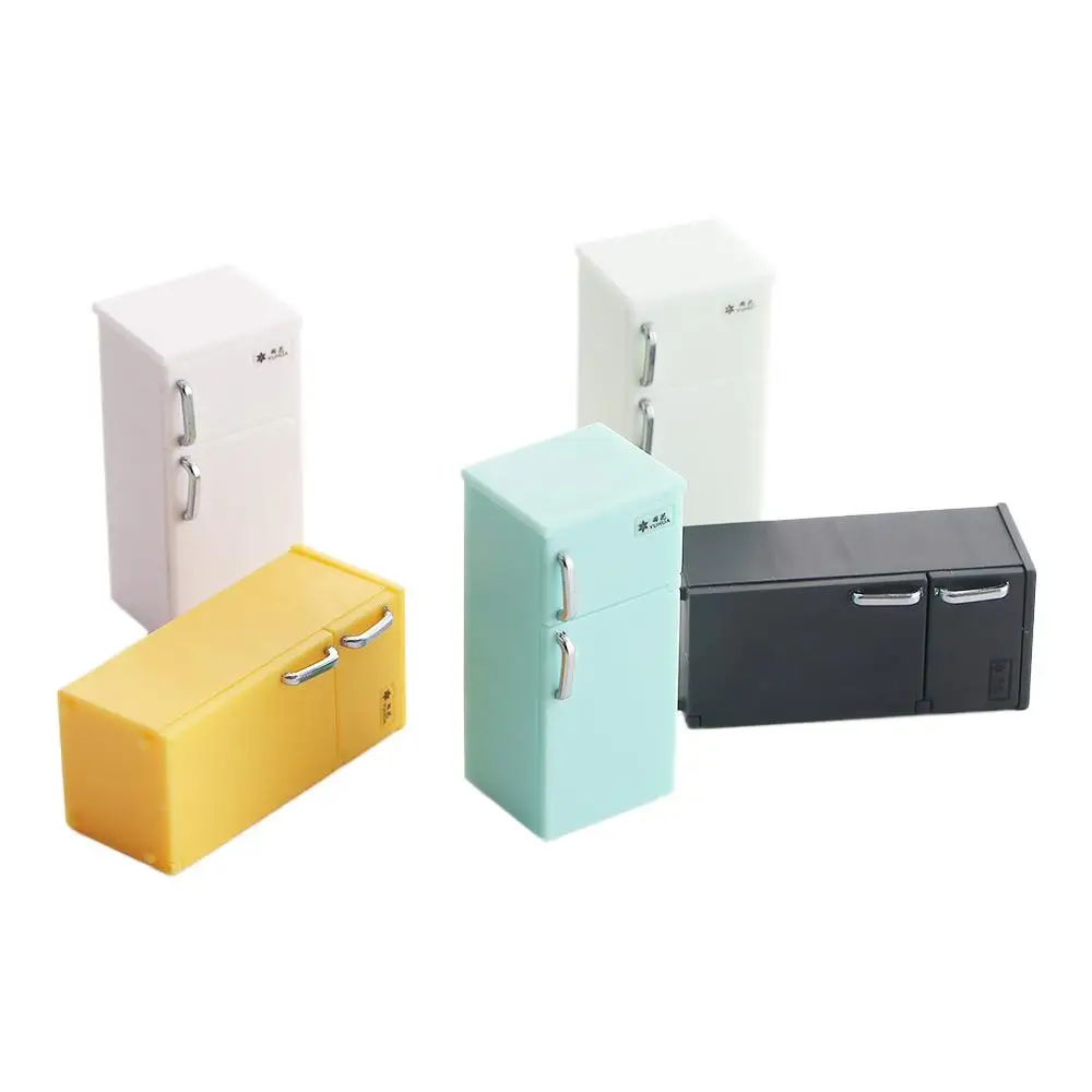 

Pretend Play Toy Desktop Decor 1:12 Dollhouse Miniature Simulation Refrigerator Doll House Decoration Dollhouse Accessories