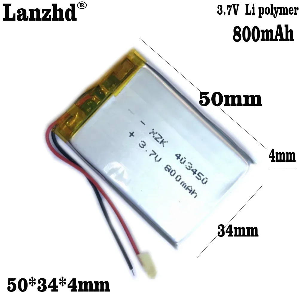 

1-12pcs Polymer Lithium battery 800mAh Li-ion Lipo battery 3.7V 403450 043450 for smart phone DVD mp3 mp4 Led Lamp camera