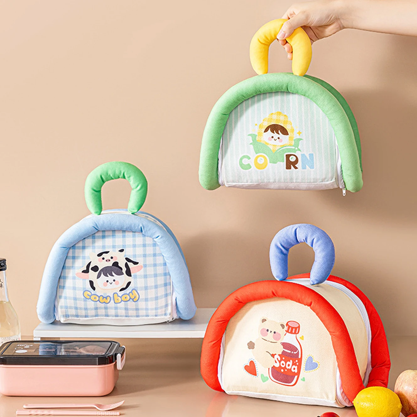 

Portable Baby Lunch Bag Insulated Freshness Preservation Thermal Storage Pouch School Commute Lunch Box Fun Toy Bottle Insulatio
