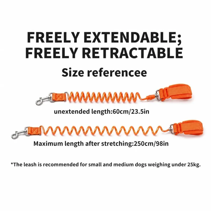 ALIM-Heavy Duty Steel Wire Coiled Rope Wristband Tether For Small To Medium Dogs Hands Free Wrist Dog Leash Flexible Stretchy De