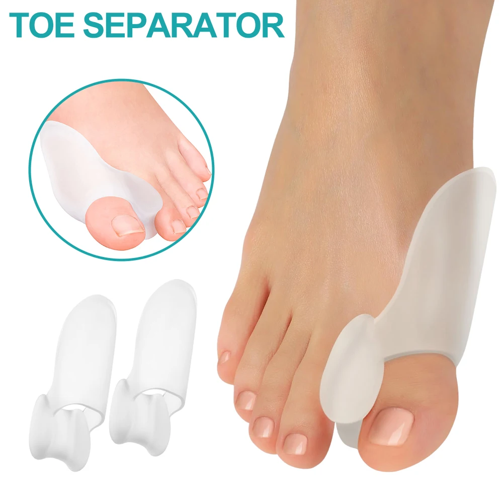 

1Pair Silicone Gel Thumb Corrector Bunion Little Toe Protector Separator Hallux Valgus Finger Straightener Foot Care Relief Pads