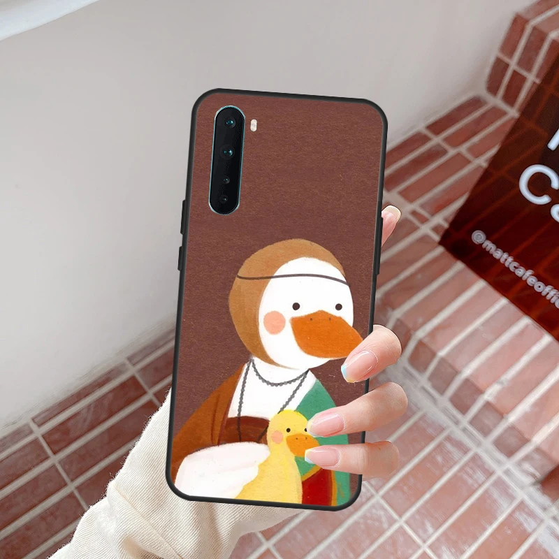 만화 귀여운 동물 오리 케이스 OnePlus 13R 12R 10R 13s 13 12 11 10T 8T Nord CE 4 3 2 Lite N10 N20 N30 Nord 5 커버용