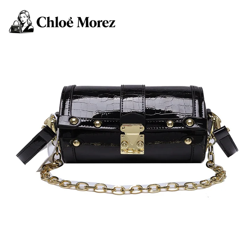 

Женская сумка, модная сумка через плечо с заклепками, универсальная женская блестящая сумка-подушка через плечо