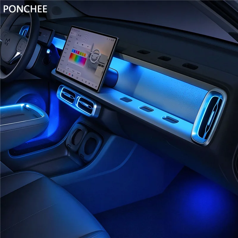 For Leapmotor B10 2025-2026 Modify The Ambient Lighting Footlight Interior Multi-color Air Outlet Lights Automobile Supplies