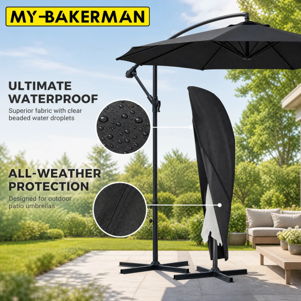 Heavy Duty Oxford Cantilever Umbrella Cover Waterproof UV Proof Rain Protection for Outdoor Patio Garden Courtyard Umbrellas